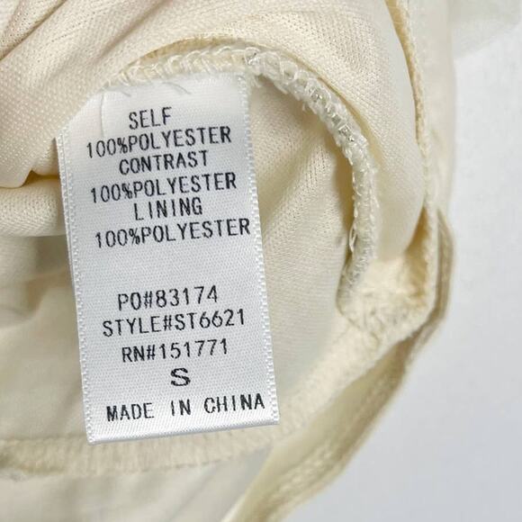 New Francescas Le Lis Cream Small Embroidered Butterfly Mesh Bodysuit Sheer Top - Picture 10 of 12